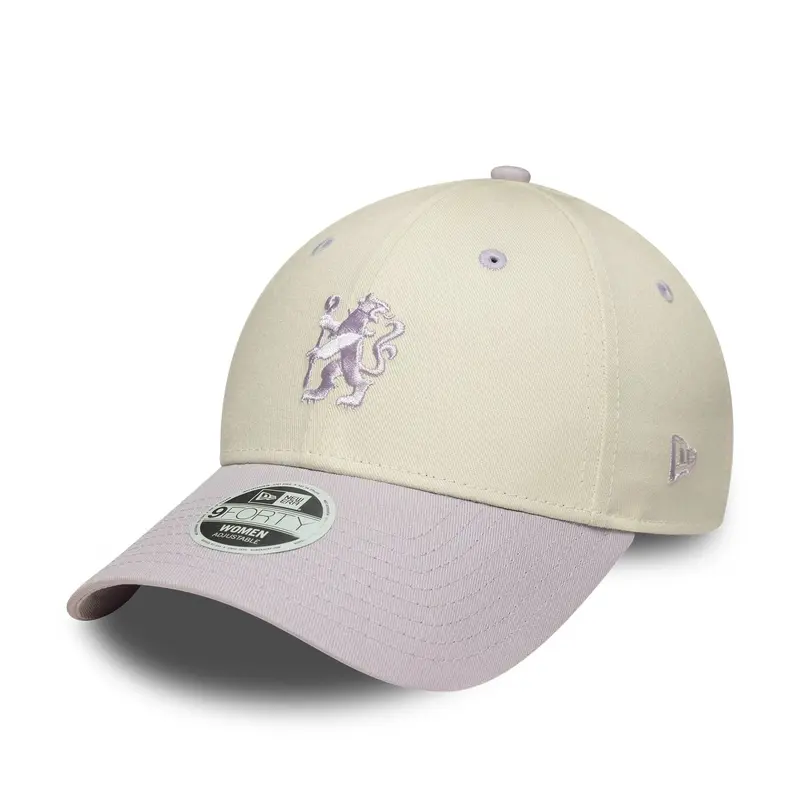 Chelsea FC Lion Crest Womens Contrast Cream 9FORTY Adjustable Cap