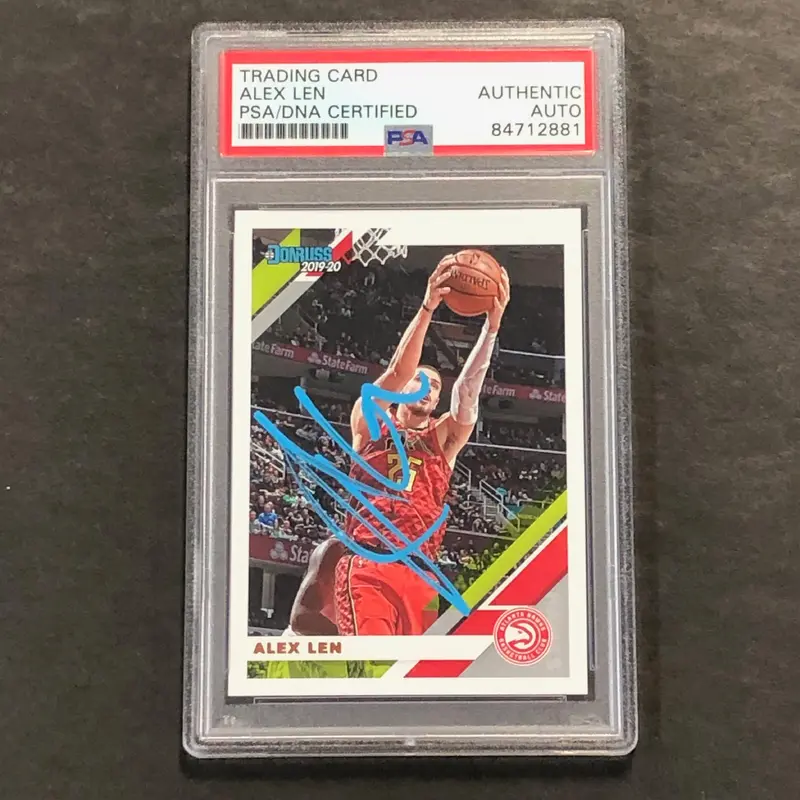 2019-20 Panini Donruss Basketball #7 Alex Len Signed Card AUTO PSA Slabbed Hawks
