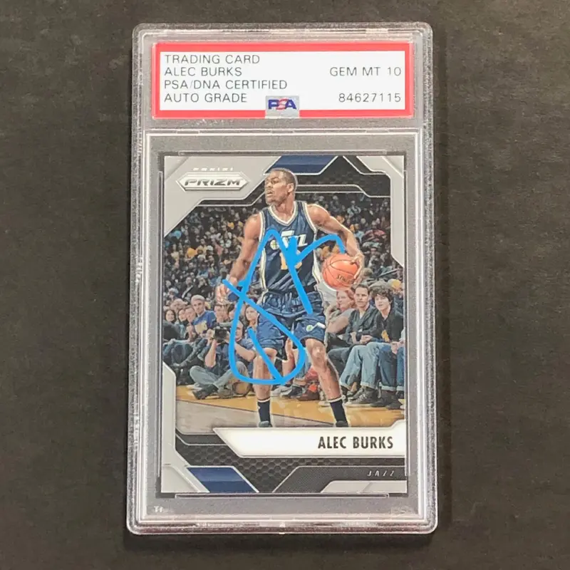 2016-17 Panini Prizm #109 Alec Burks Signed Card AUTO GRADE 10 PSA Slabbed Jazz