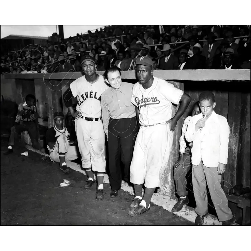 Jackie Robinson Ernie Banks 8X10 Photo - Larry Doby 1953 Dodgers Cubs Indians - 11970