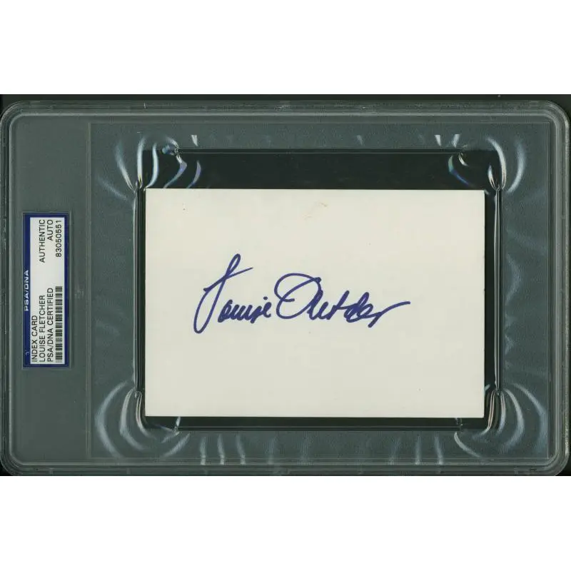 Louise Fletcher Authentic Signed 4X6 Index Card Autographed PSA/DNA Slabbed