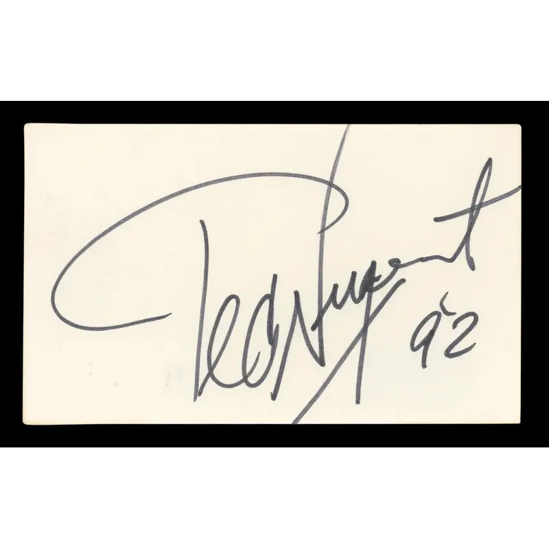 Ted Nugent Musician Authentic Signed 3x5 Index Card Autographed BAS #BL96457