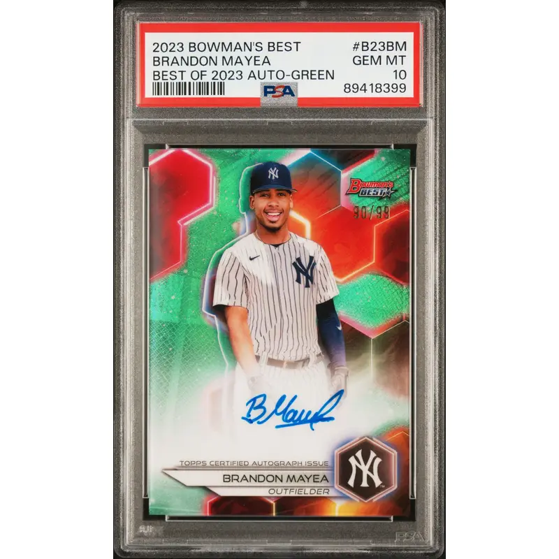 Brandon Mayea 2023 Bowmans Best Green Auto #90/99 PSA 10 Gem Mint