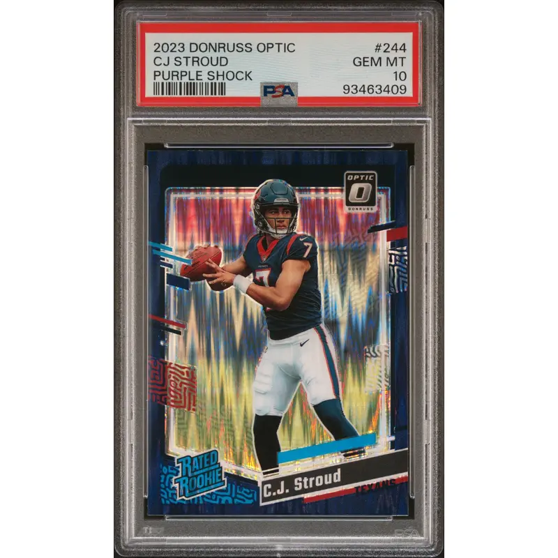 CJ Stroud 2023 Donruss Optic Purple Shock #244 Rookie PSA 10 Gem Mint