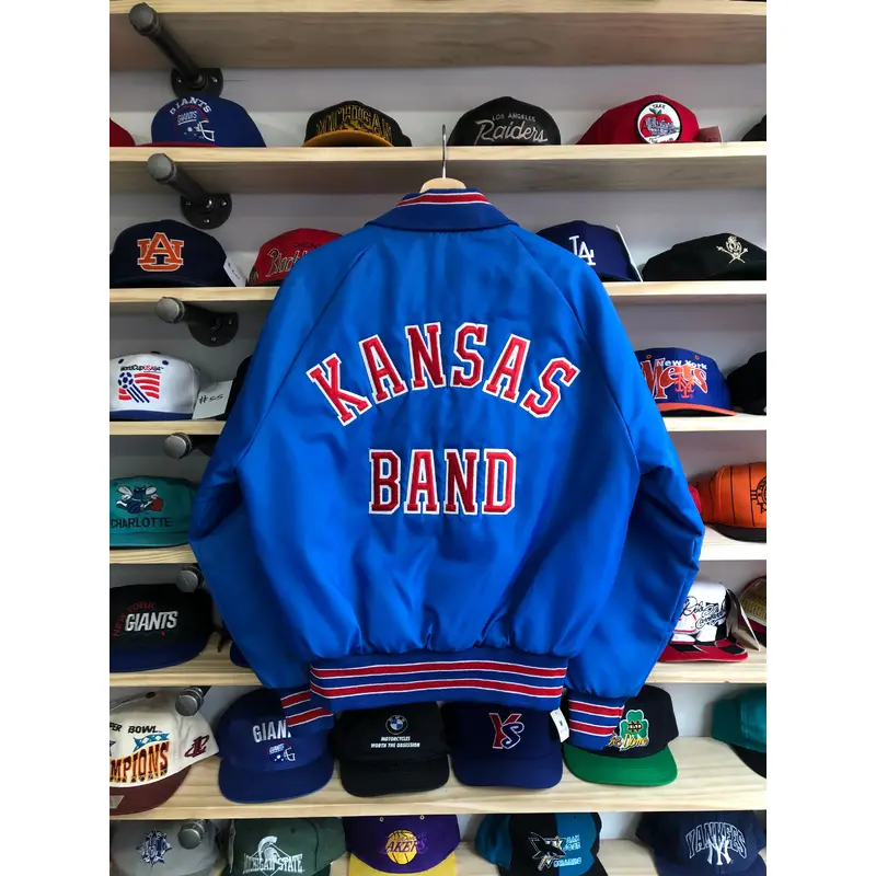 Vintage Kansas Jayhawks Band Bomber Jacket Size Medium