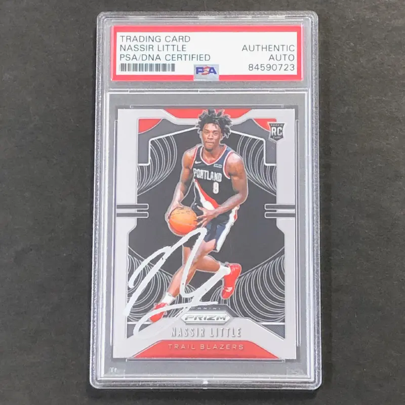 2019 Panini Prizm #269 Nassir Little Signed Rookie Card AUTO PSA Slabbed RC Blazers