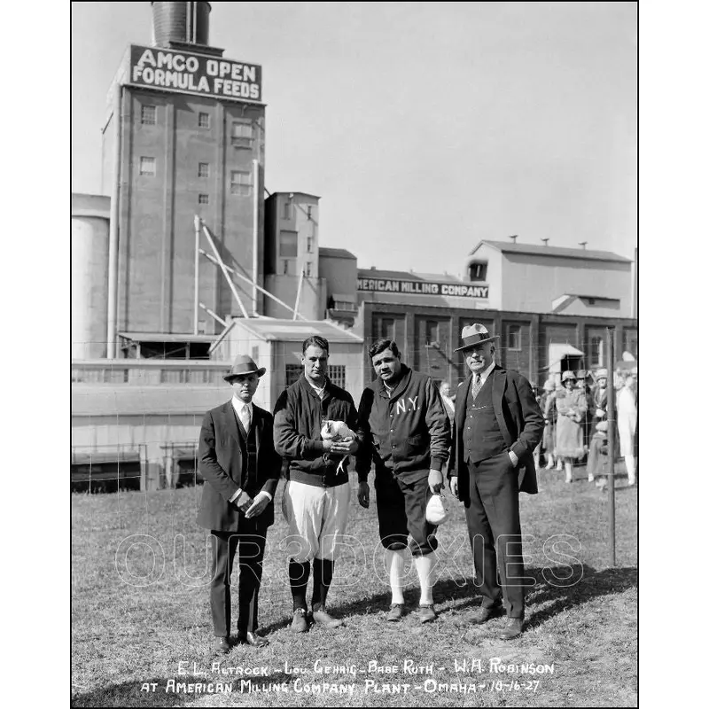 Babe Ruth Lou Gehrig 8X10 Photo - 1927 Barnstorming Yankees - 1803