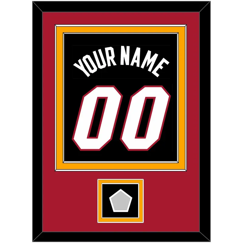 Miami Name & Number With Finals Patch - Road Black (1999-2008) - Double Mat 3
