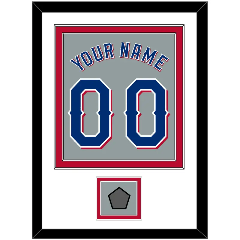 Texas Name & Number With World Series Champions Patch - Road Gray (2020-2023) - Double Mat 2