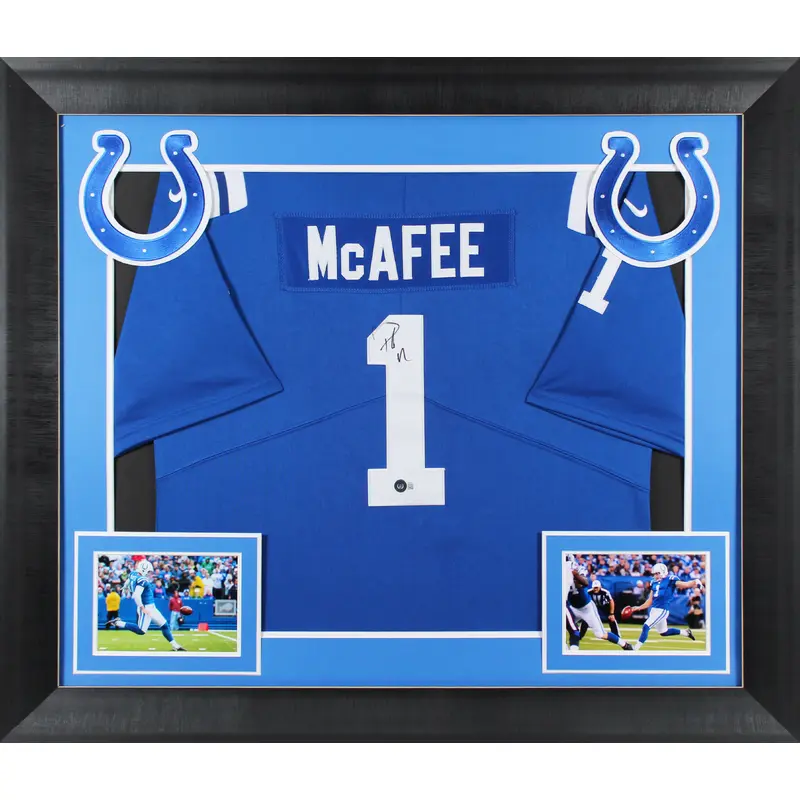 Colts Pat McAffee Authentic Signed Blue Nike Framed Jersey BAS #BK88797