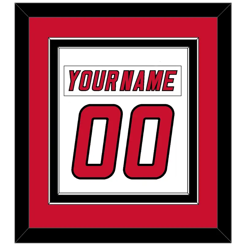 Carolina Nameplate & Number (Back) Combined - Road White (2007-2013) - Double Mat 2