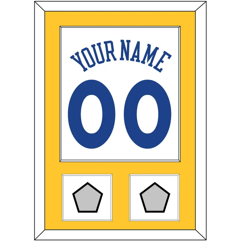 Golden State Name & Number With 2 Finals Patches - Home White (2010-2019) - Single Mat 2