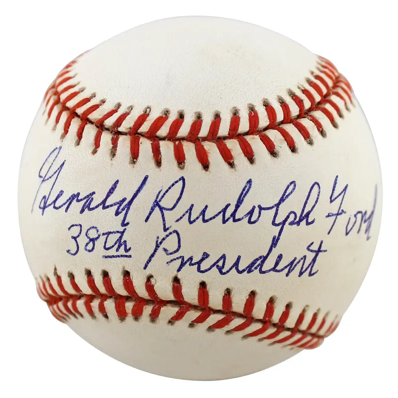 Gerald Rudolph Ford "38th President" Authentic Signed Oal Baseball PSA #AI02172