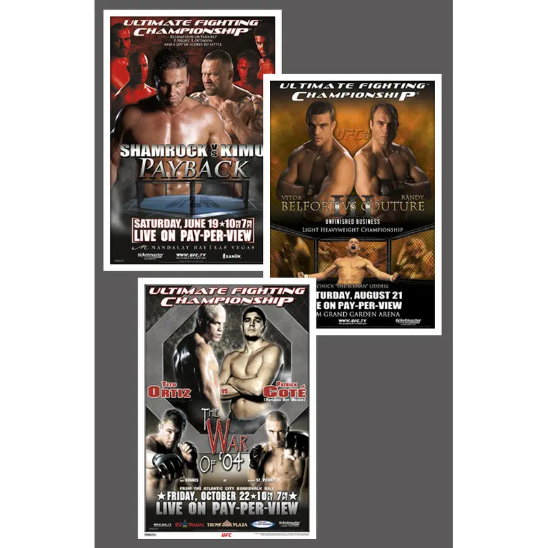 UFC 48, 49, 50 Official Event Poster Reproductions Set (13"x19") - Pyramid America