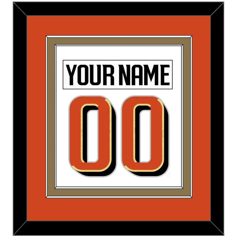Anaheim Nameplate & Number (Back) Combined - Road White - Double Mat 2