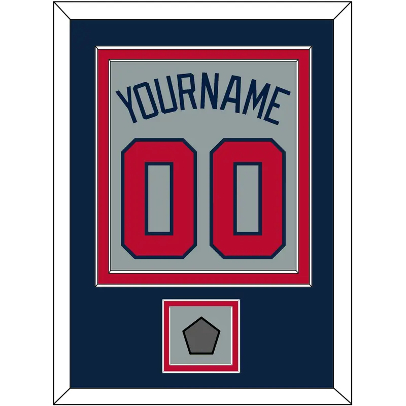 Atlanta Name, Number & World Series Jersey Patch - Road Gray - Double Mat 4