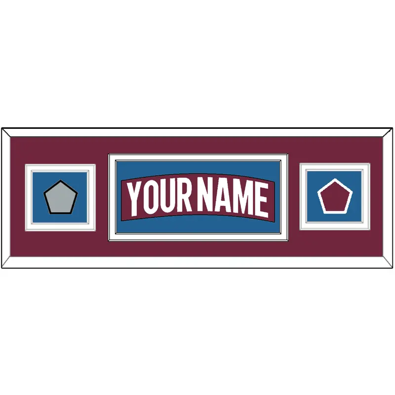 Colorado Nameplate & 2022 Stanley Cup Finals & Logo Patches - Home Burgundy - Double Mat 3
