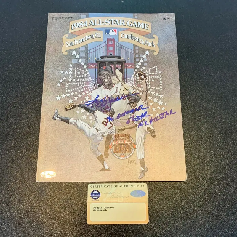 Reggie Jackson "14X AS Mr. October" Signed 1984 All Star Game Program Steiner