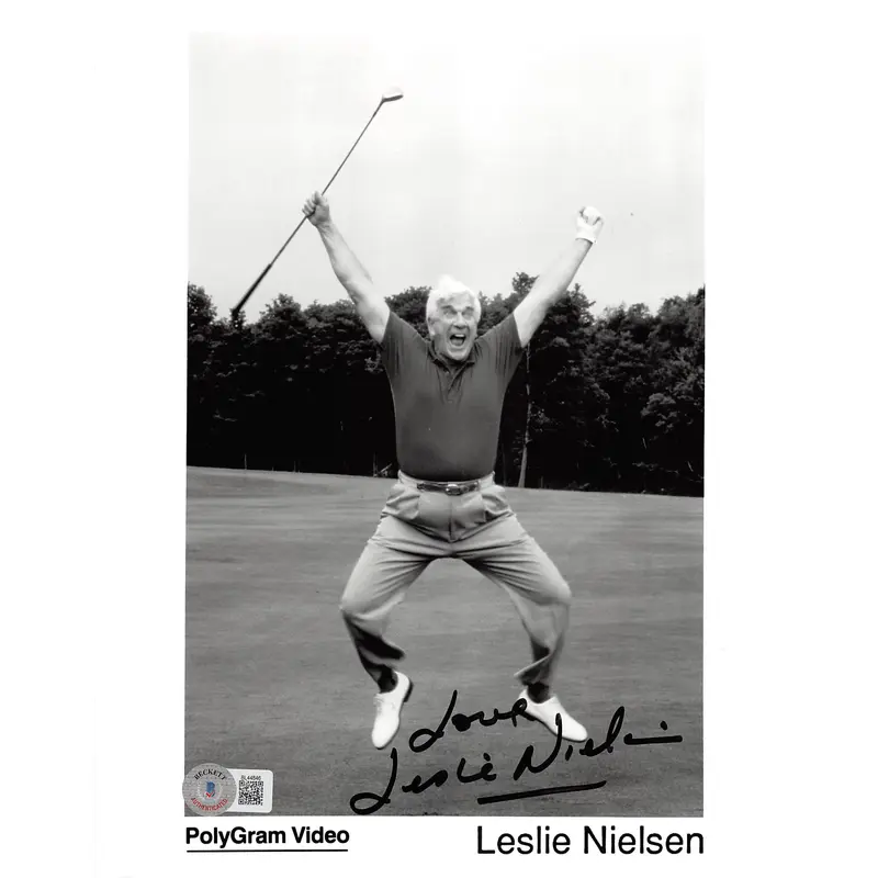 Leslie Nielsen The Naked Gun "Love" Authentic Signed 8x10 Photo BAS #BL44846