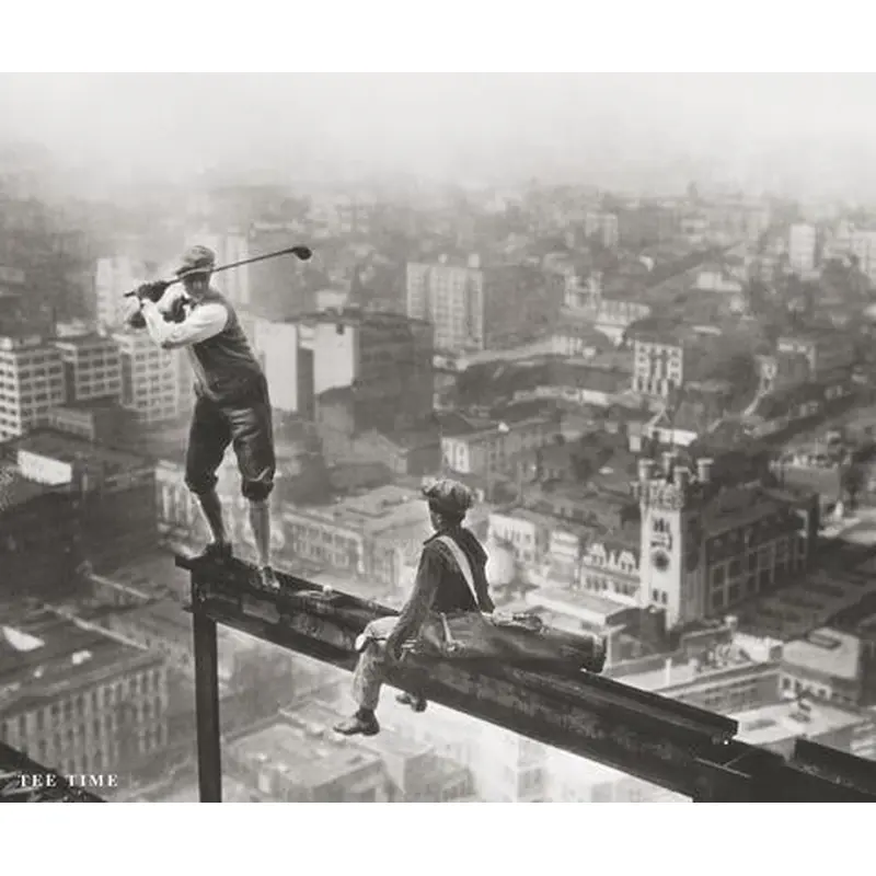 Golf on a Skyscraper "Tee Time" by Charles C. Ebbets Premium Poster - McGaw Graphics