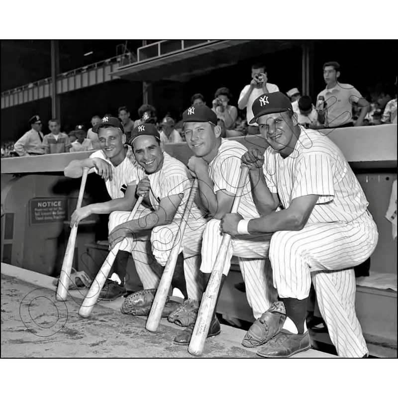 1960 Mickey Mantle Roger Maris 8X10 Photo - Yogi Berra Bill Skowron Yankees - 3310