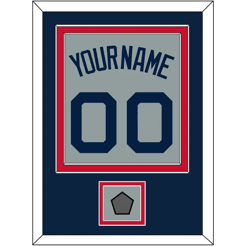 Boston Name, Number & World Series Jersey Patch - Road Gray (2009-2013) - Double Mat 3