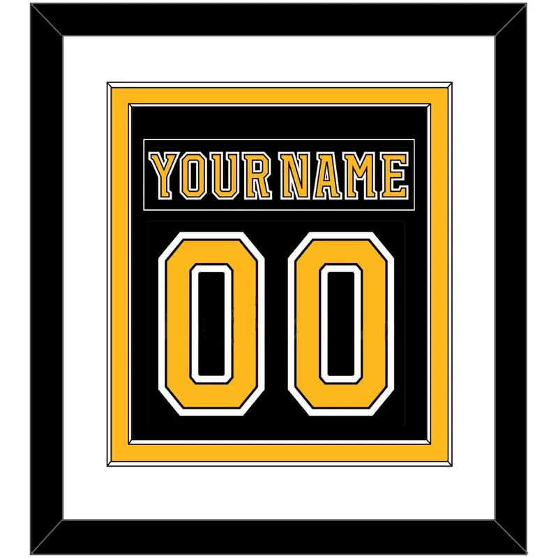 Boston Nameplate & Number (Back) Combined - Home Black (2007-2017) - Double Mat 1