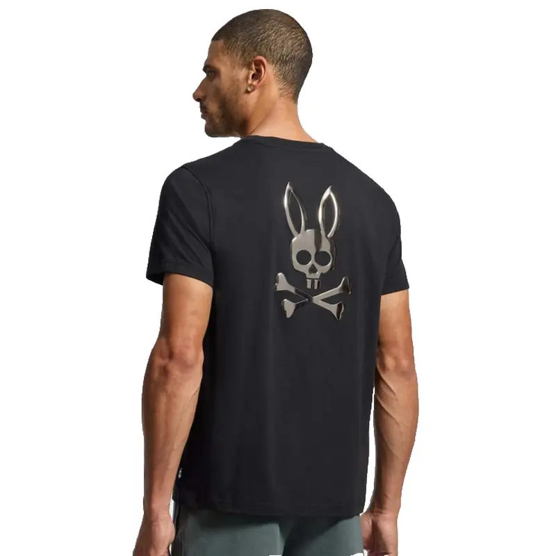 PSYCHO BUNNY T-SHIRT MEN B6U169E200 BLK