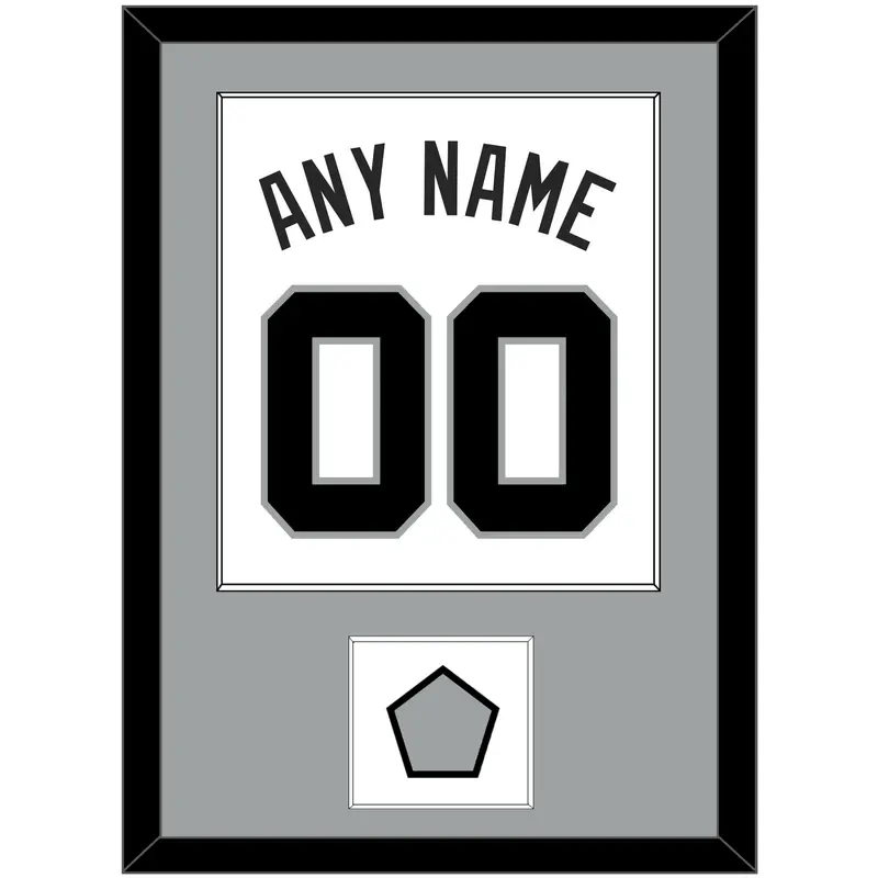 San Antonio Name & Numbers With Finals Patch - Home White (1989-2002) - Single Mat 2