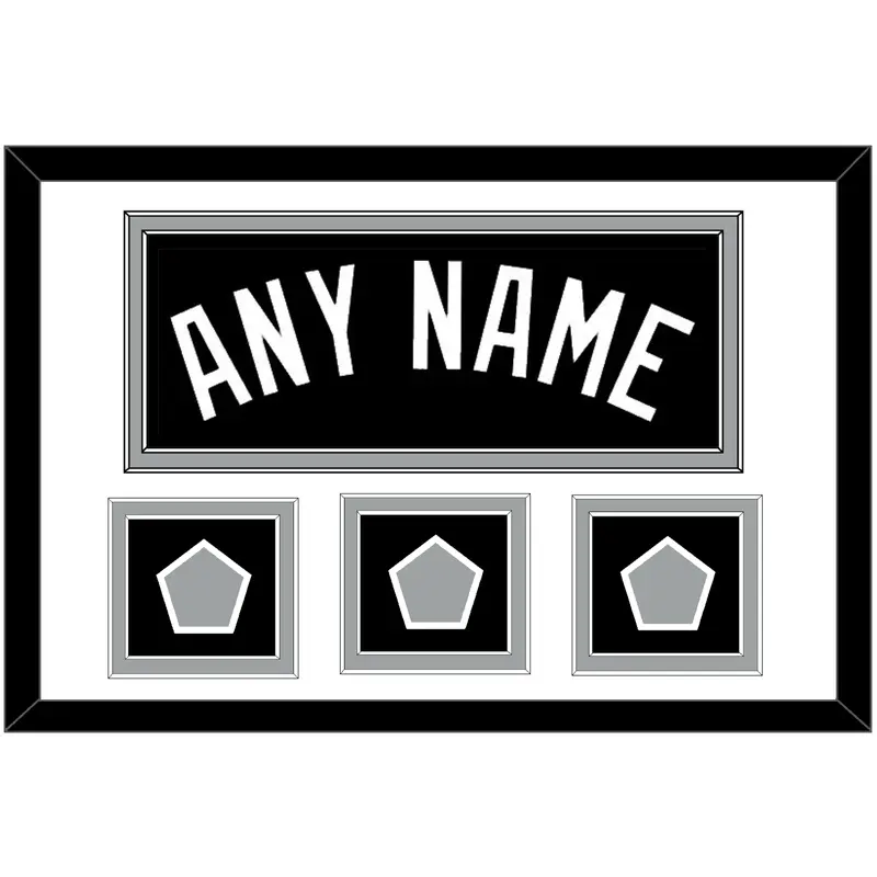 San Antonio Name With 3 Finals Patches - Road Black (1989-2002) - Double Mat 1