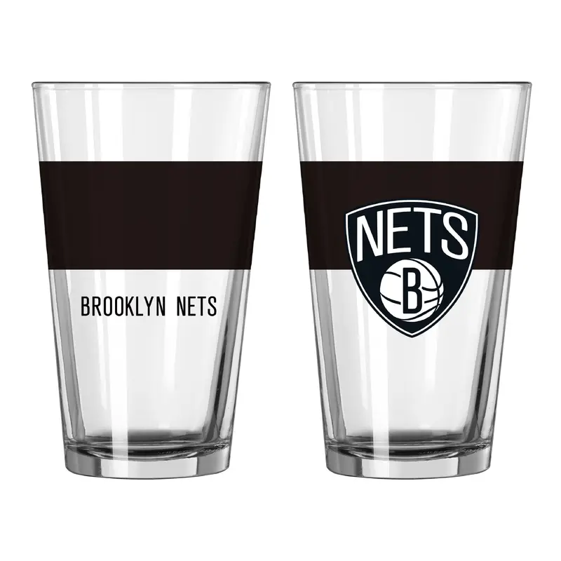 Brooklyn Nets 16oz Colorblock Pint Glass