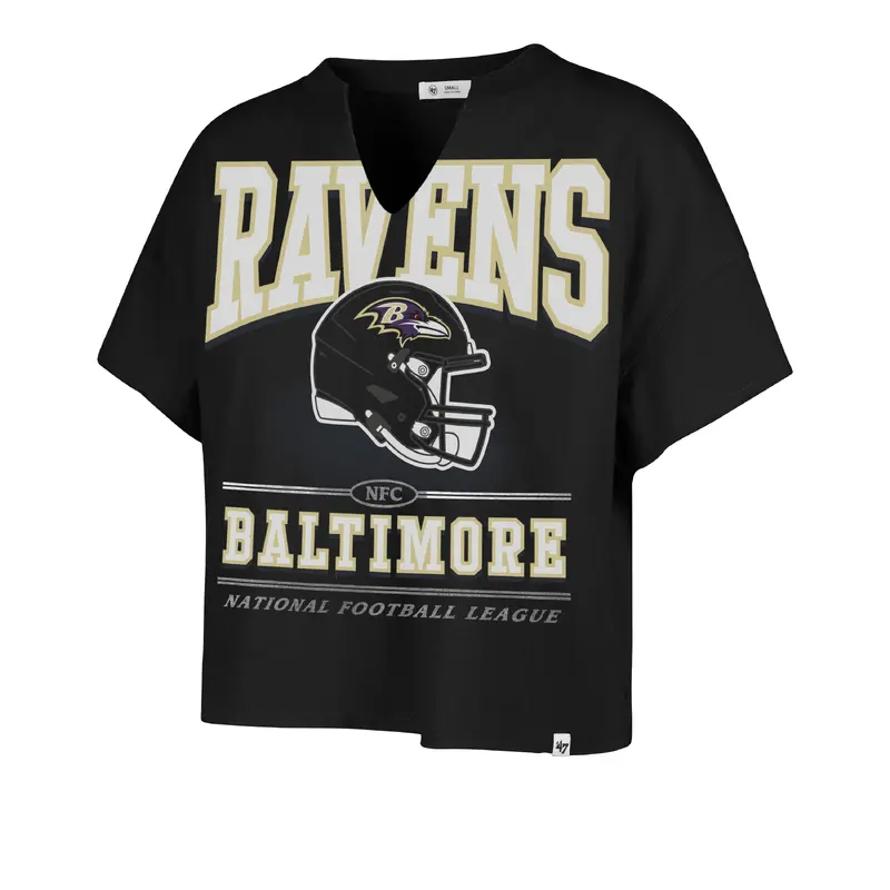 BALTIMORE RAVENS ELATION '47 OVERSIZED NOTCH NECK TEE WOMENS