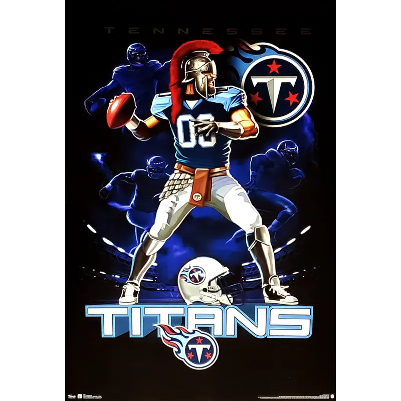 Tennessee Titans "On Fire" NFL Team Theme Art Poster - Costacos Sports