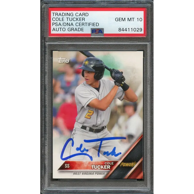 2016 Topps Pro Debut #194 Cole Tucker Signed Card PSA Slabbed Auto Grade 10 Pirates