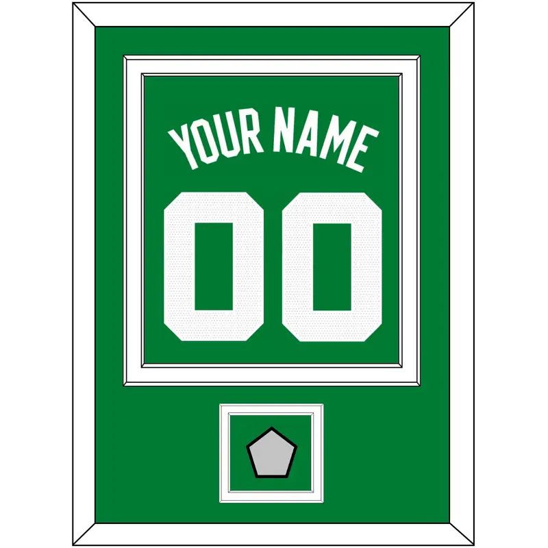 Boston Name & Number With Champions Patch - Green Icon - Double Mat 2