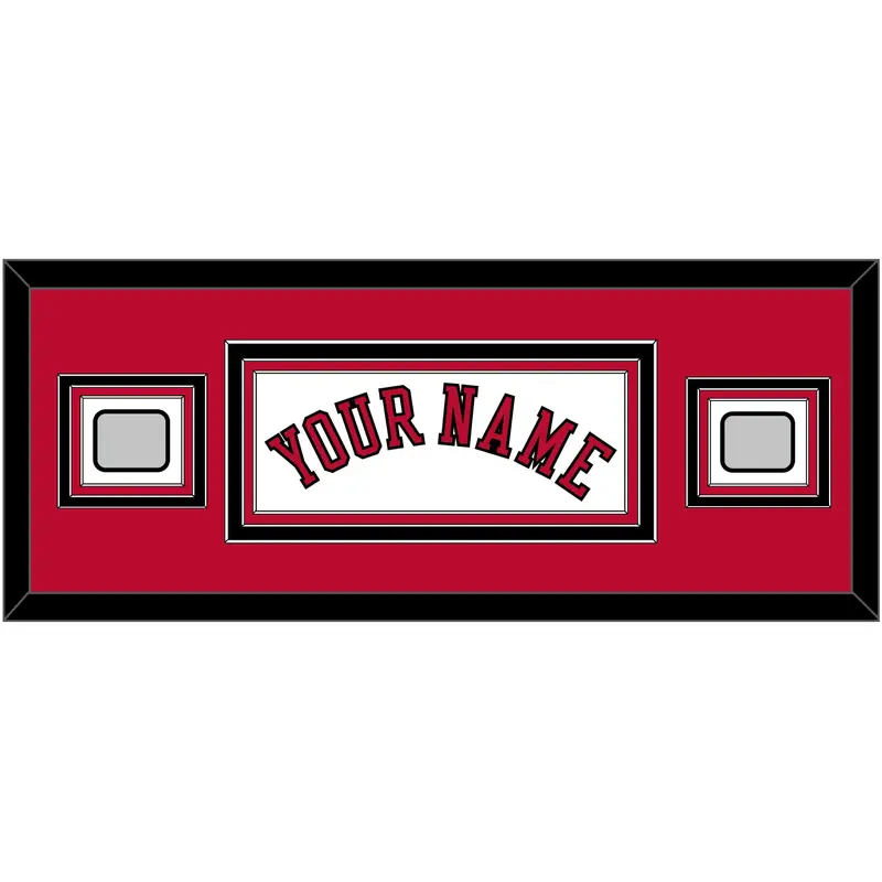 Chicago Name & 2 Finals Patches - Home White (1986-2017) - Triple Mat 4