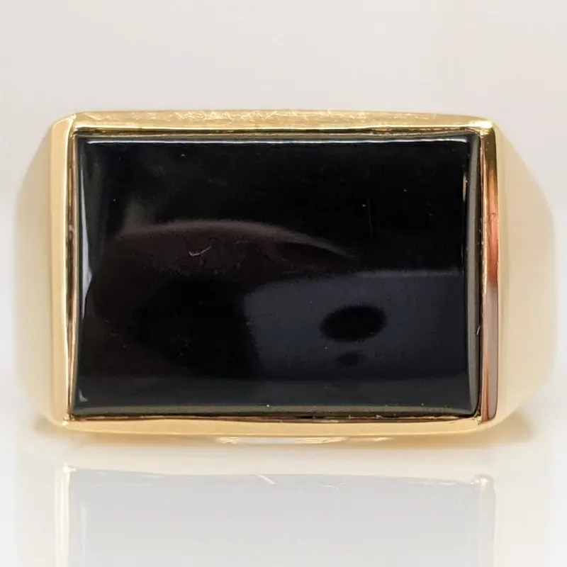 10K ONYX EMERALD CUT 9.5X13.5 ESTATE RING 4.5 GRAMS