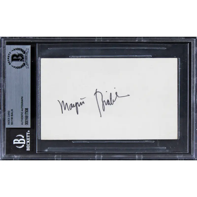 Mayim Bialik The Big Bang Theory Authentic Signed 3x5 Index Card BAS Slabbed 1