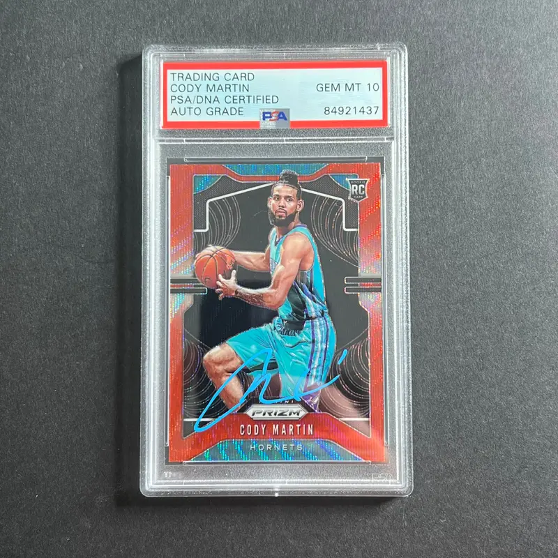 2019-20 Panini Prizim #278 Cody Martin Signed Card AUTO 10 PSA/DNA Slabbed RC Hornets