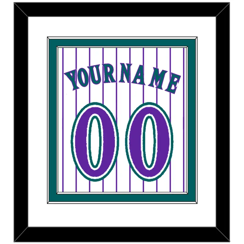 Arizona Name & Number - Alternate Home White Pinstripes (1998-2006) - Double Mat 2