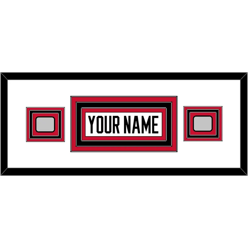 Chicago Nameplate & 2 Stanley Cup Champions Patches - Road White (2007-2017) - Triple Mat 2