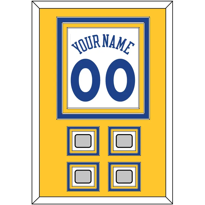Golden State Name & Number With 4 Finals Patches - Home White (2010-2019) - Triple Mat 3