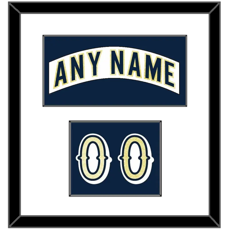 Notre Dame Hockey Nameplate & Number (Shoulder) - Home White - Single Mat 1