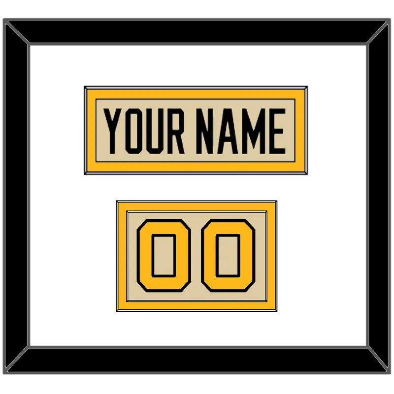 Pittsburgh Nameplate & Number (Shoulder) - 2023 Winter Classic Tan - Double Mat 1