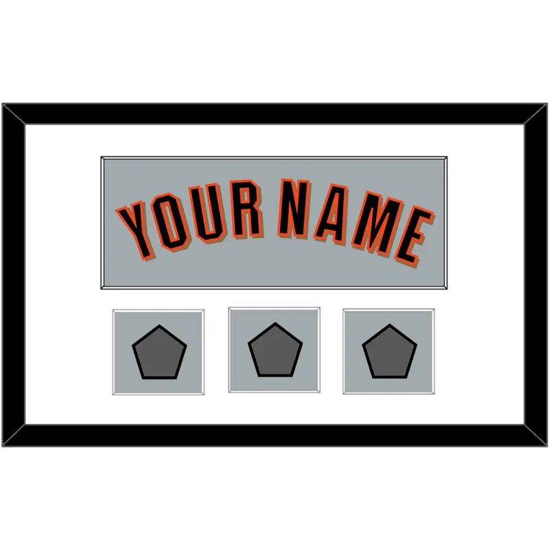 San Francisco Name & 3 World Series Champions Patches - Road Gray (2010-2021) - Single Mat 1