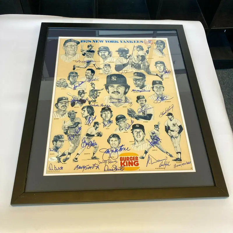 1978 New York Yankees World Series Champs Team Signed Large Vintage Photo JSA