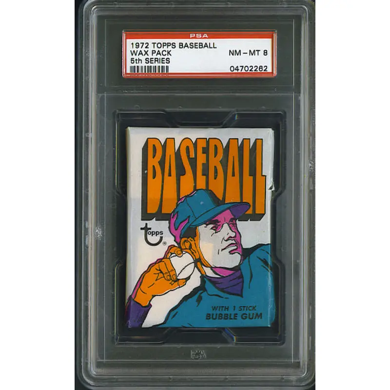 1972 Topps Baseball Unopened Series 5 Wax Pack PSA 8