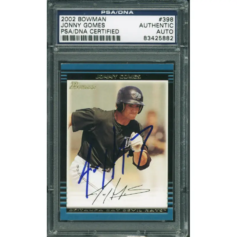 Jonny Gomes Authentic Signed Card 2002 Bowman Rookie #398 PSA/DNA Slabbed