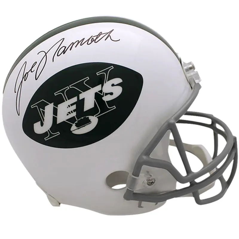 Joe Namath Autographed New York Jets Deluxe Full-Size Replica Helmet - JSA