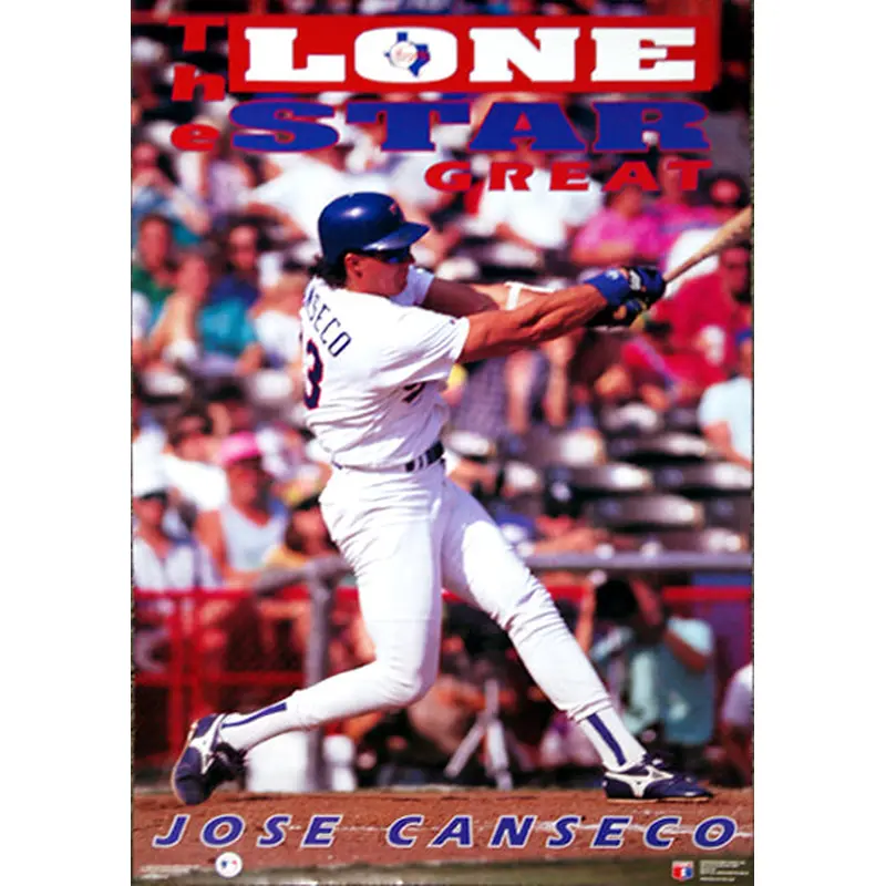 Jose Canseco "Lone Star Great" Texas Rangers MLB Action Poster - Costacos 1992